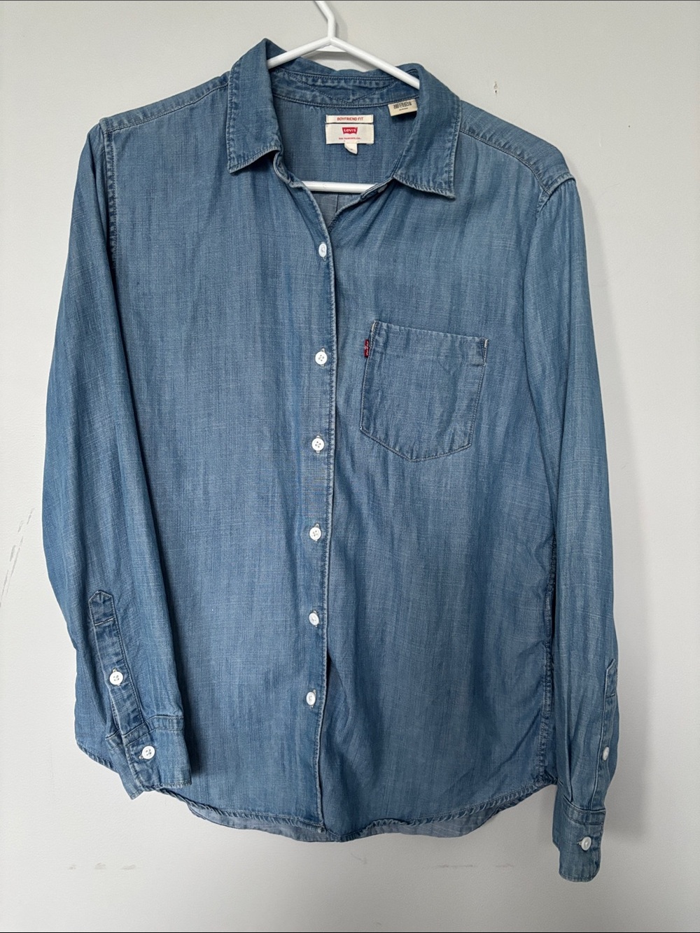 Levi's Womans Medium Blue Denim Button-Down Shirt